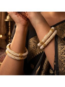NUI - Gold Plated Ethnic Bangle for Women (Pack of 4)