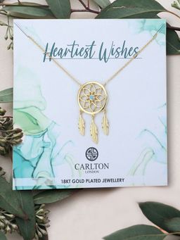 Carlton London - Brass Gold-Plated Enamelled Necklace