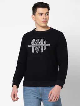 Lee - Men Black Embroidered Sweatshirt