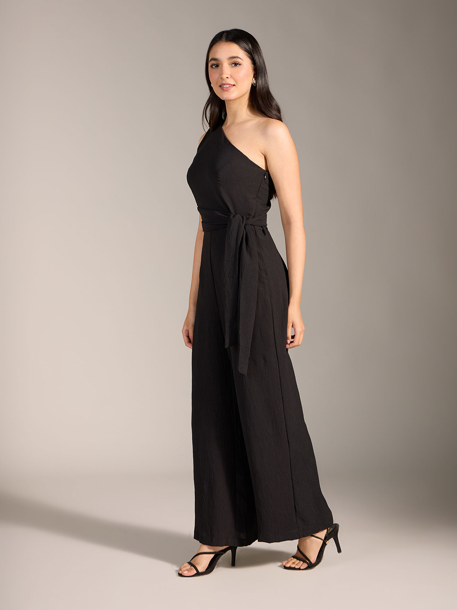 Buy Twenty Dresses by Nykaa Fashion Black Solid One Shoulder Twist
