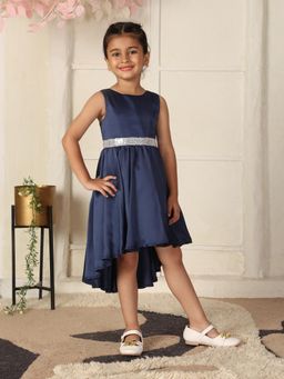 Toy Balloon Kids - Navy Blue High Low Girls Party Wear Dress