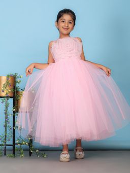 Toy Balloon Kids - Pink Full Length Girls Party Wear Dress