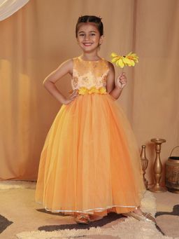 Toy Balloon Kids - Yellow Full Length Girls Party Wear Dress