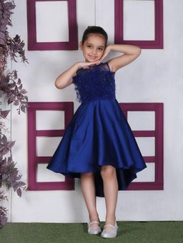 Toy Balloon Kids - Navy Blue High Low Girls Party Wear Dress