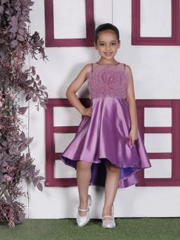 Toy Balloon Kids - Pink High Low Girls Party Wear Dress
