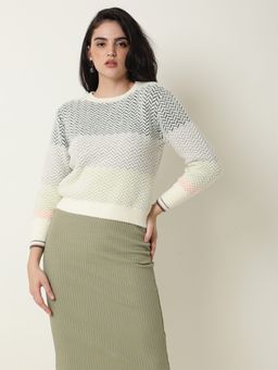 RAREISM - Herring Chevron Woven Soft Sweater