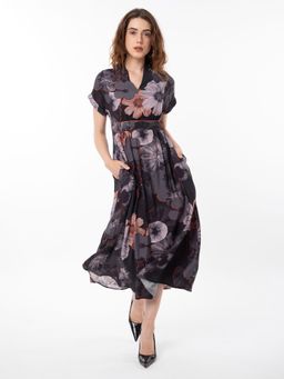 RAREISM - Ringel Floral Print Dress with Belt (Set of 2)