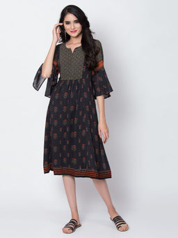 Biba - Black Floral Kurta
