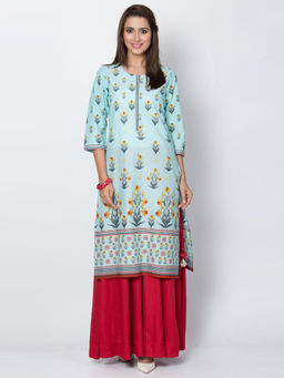 Biba - Blue Floral Kurta