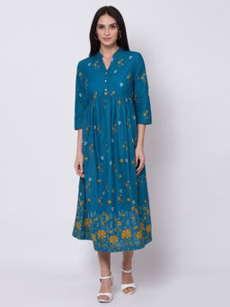 Biba - Teal Floral Dress