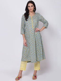 Biba - Green Floral Kurta