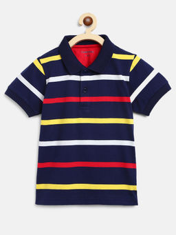 Campana - Navy Blue Stripes Polo T-Shirt