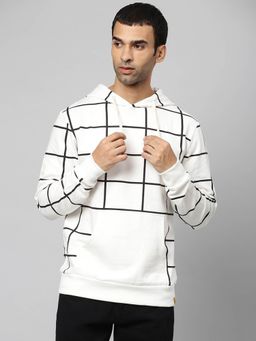 Campus Sutra - Men Checks Full Sleeve Stylish Casual Hooded Sweatshirts
