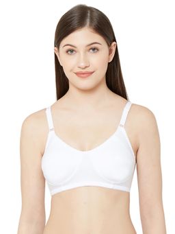 Juliet - Plain Cotton Post Surgery Mastectomy Bra with Soft Padded Inserts - Cancer Bra - White