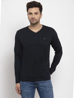 Cantabil - Navy Blue Solid T-Shirt