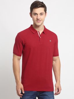 Cantabil - Maroon Solid Polo T-Shirt
