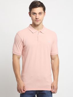 Cantabil - Pink Solid Polo T-Shirt