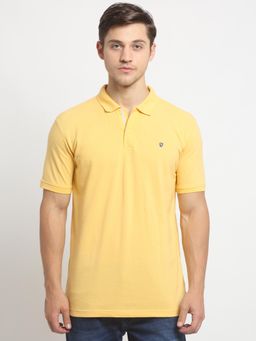 Cantabil - Yellow Solid Polo T-Shirt