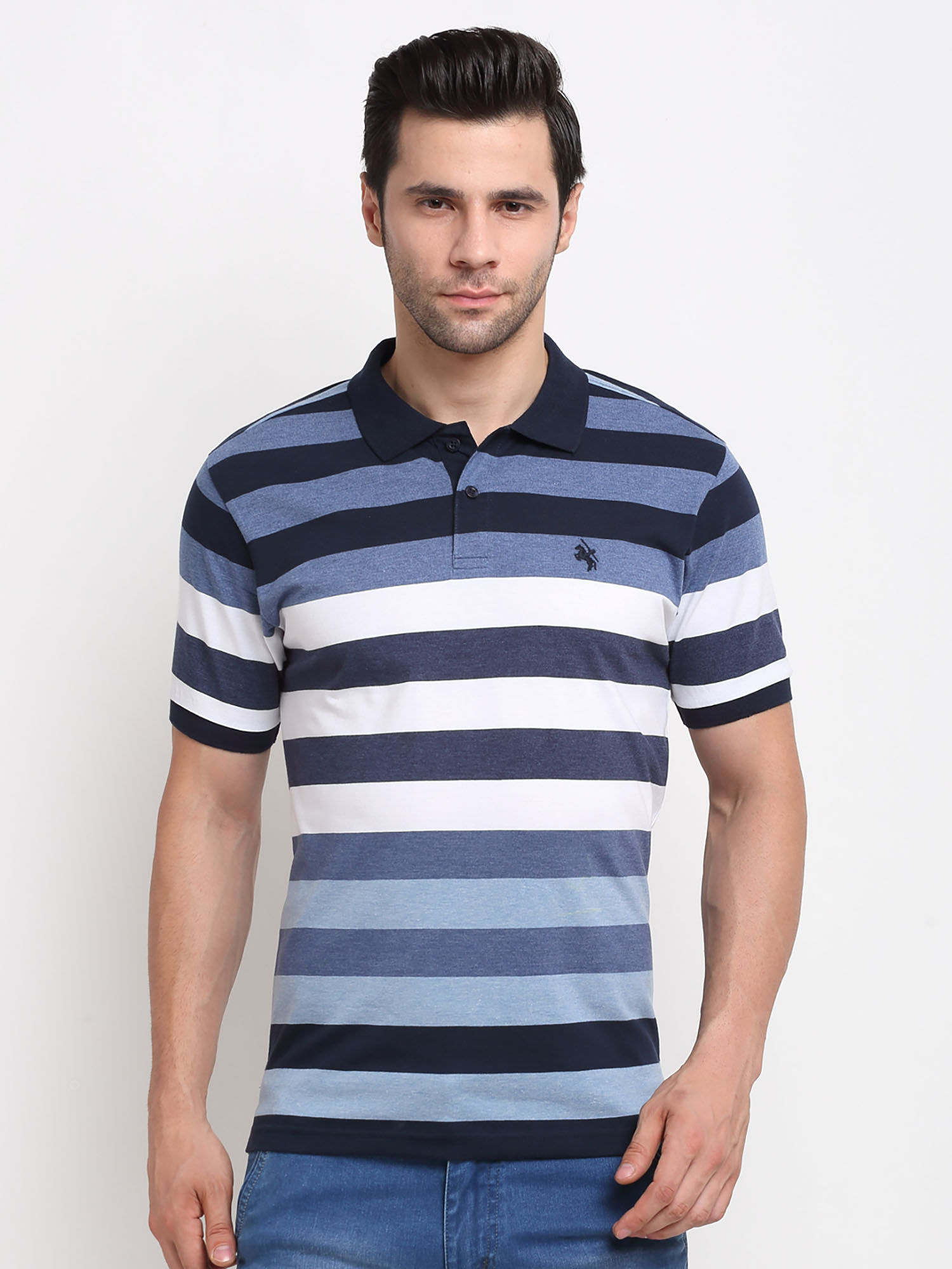 Buy Cantabil Blue Melange Mens Polo 
