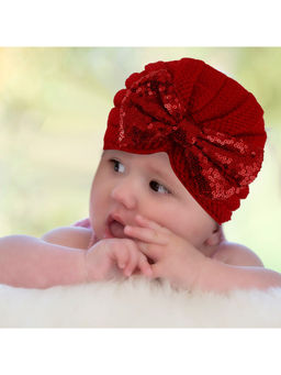 Baby Moo - Partywear Red Turban Cap