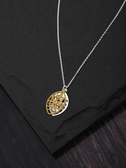 Carlton London - Carlton London-Gold Silver Toned - Rhodium Plated Flower Shaped Necklace