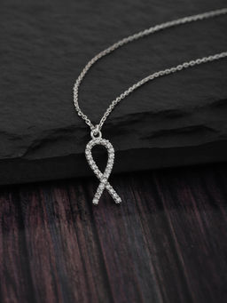 Carlton London - Carlton London-Silver-Toned Rhodium-Plated -CZ Necklace