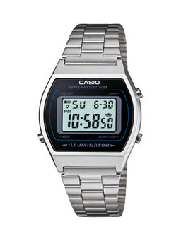 Casio - Vintage B640WD-1AVDF Black Digital Dial Silver Stainless Steel Band D129