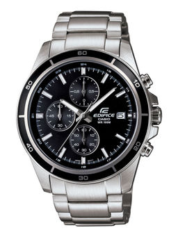 Casio - Edifice EFR-526D-1AVUDF Black Analog Dial Silver Stainless Steel Band Men'S Watch Ex093