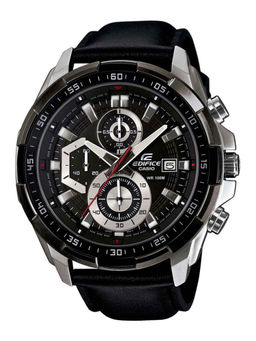 Casio - Edifice EFR-539L-1AVUDF Black Analog Dial Black Leather Band Men'S Watch Ex193