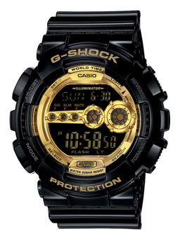 Casio - G-Shock GD-100GB-1DR Black-Gold Digital Dial Black Resin Strap Men'S Watch G340