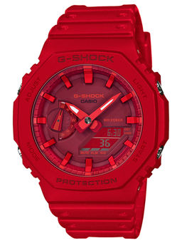 Casio - G-Shock GA-2100-4ADR Red Analog-Digital Dial Red Resin Strap Men'S Watch G988
