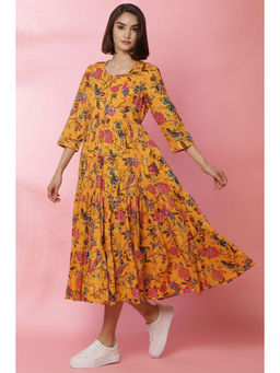 Biba - Mustard Cotton Fusion Dress