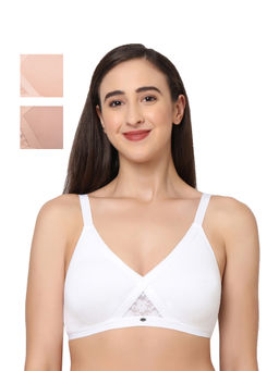 SOIE - Women Full Coverage Non Padded Bra (Pack of 3) - Multi-Color