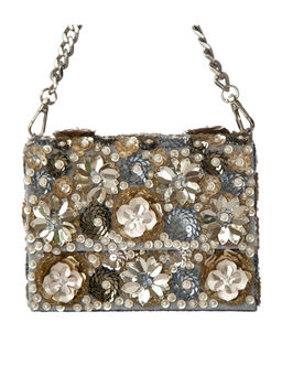 Adora By Ankita - Multi-Color Metallic Wildflower Clutch Bag