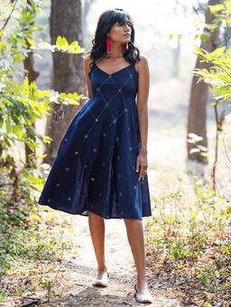 Okhai - Evening Glow Hand Embroidered Mirror Work Dress