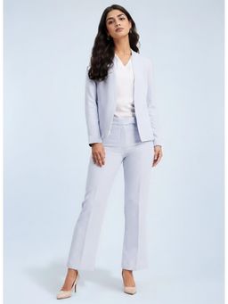 FableStreet - Open Front Blazer & Trouser Co-Ord - Light Blue (Set of 2)