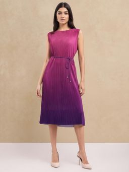 FableStreet - Ombre Pleated Dress - Pink and Purple (Set of 2)