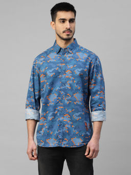 Royal Enfield - Camo Qr Casual Shirt-Blue