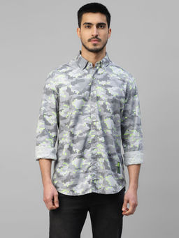 Royal Enfield - Camo Qr Casual Shirt-Grey