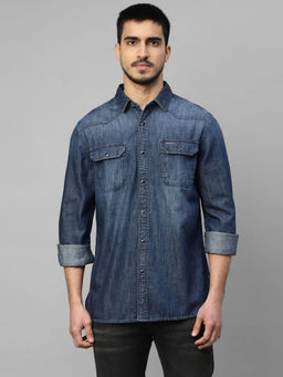 Royal Enfield - Washed Denim Casual Shirt-Indigo
