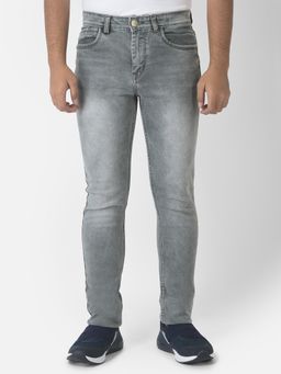 CRIMSOUNE CLUB - Boys Light Grey Slim Fit Jeans