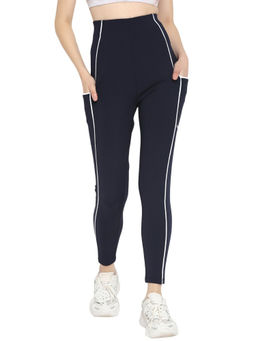 Off Limits - Navy Blue Women Pl Cns Piping Pocket Tights