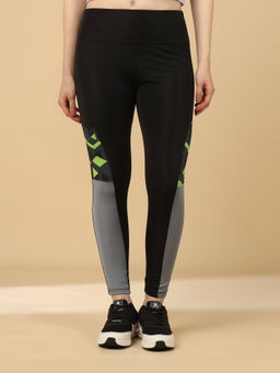 Off Limits - Black Geometric High Waist Tights