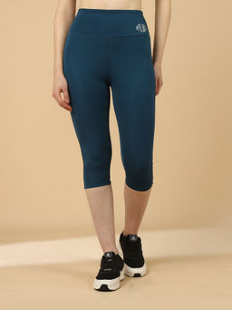 Off Limits - Teal Solid Mid Waist Tights