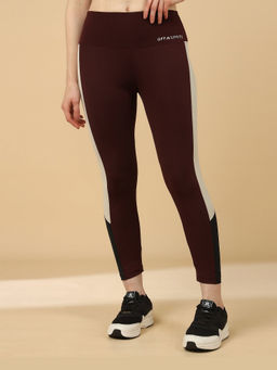 Off Limits - Wine Colorblock High Waist Tights