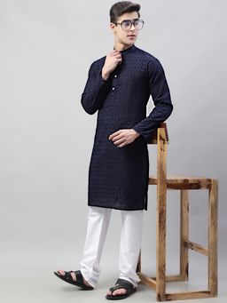 Jompers - Men's Embroidered Cotton Kurta and Pyjama