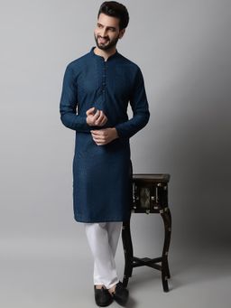 Jompers - Teal Men's Embroiderd Kurta and Pyjama