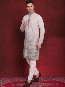 Jompers - Men's Sequins Embroidered Kurta with Pyjama