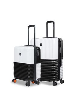 Nasher Miles - Istanbul Hard-Sided Abs & Pc Luggage Black & White Trolley Bags (Pack of 2)
