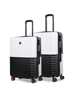 Nasher Miles - Istanbul Hard-Sided Abs & Pc Luggage Black & White Trolley Bags (Pack of 2)